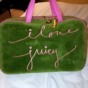 Juicy Couture Large Bag Carry Case Velour Green